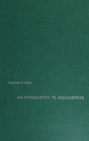 Cover of: An introduction to econometrics by Lawrence Robert Klein, Lawrence Robert Klein