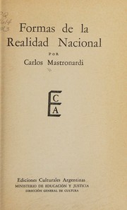 Cover of: Formas de la realidad nacional