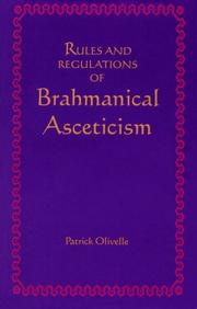 Cover of: Rules and Regulations of Brahmanical Asceticism | Yadavaprakasa