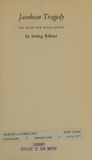 Cover of: Jacobean TRagedy 