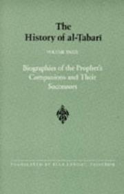 Cover of: The History of Al-Tabari, vol. XXXIX. Biographies of the Prophet's Companions and Their Successors