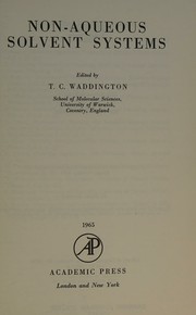 Cover of: Non-aqueous solvent systems