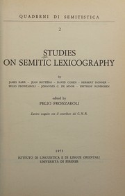 Cover of: Studies on Semitic lexicography