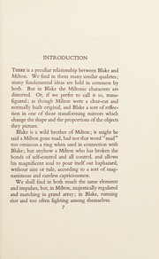 Cover of: Blake and Milton
