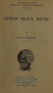 Cover of: Teton Sioux music