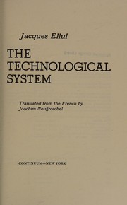 Cover of: The technological system