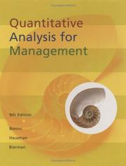 Cover of: Quantitative analysis for management