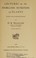 Cover of: Lectures on the inorganic nutrition of plants.