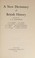 Cover of: A new dictionary of British history