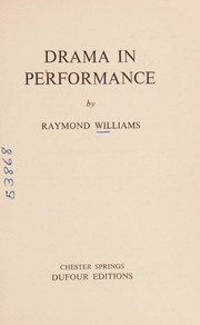 Cover of: Drama in performance