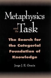 Cover of: Metaphysics and its task by Jorge J. E. Gracia