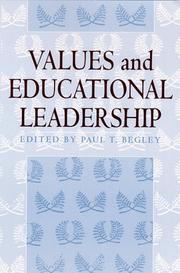 Cover of: Values and Educational Leadership (Suny Series, Educational Leadership) by Paul Thomas Begley