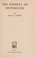 Cover of: The poverty of historicism