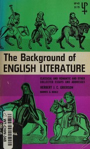 Cover of: The Background of English Literature