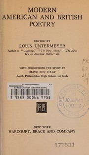 Cover of: Modern American and British poetry