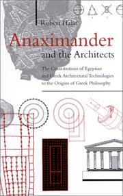 Cover of: Anaximander and the Architects by Robert Hahn
