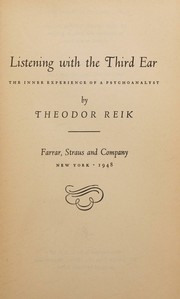 Cover of: Listening with the third ear