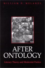 After ontology by William D. Melaney