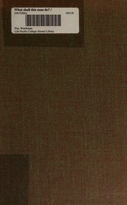 Cover of: What Shall This Man Do?