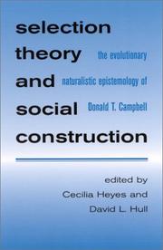 Cover of: Selection Theory and Social Construction by 