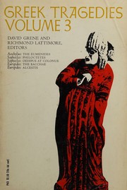 Cover of: By Grene The Complete Greek Tragedies : Aeschylus I by Grene, Grene