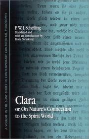 Cover of: Clara: Or, on Nature's Connection to the Spirit World (Suny Series in Contemporary Continental Philosophy)