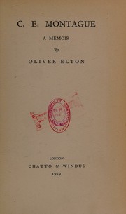 Cover of: C.E. Montague A Memoir