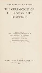 Cover of: The ceremonies of the Roman rite