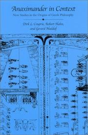 Cover of: Anaximander in Context: New Studies in the Origins of Greek Philosophy (Suny Series in Ancient Greek Philosophy)