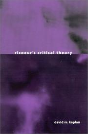 Cover of: Ricoeur's Critical Theory