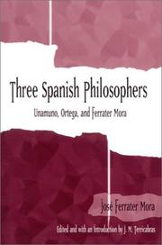 Three Spanish philosophers by José Ferrater Mora