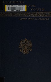 Cover of: Childhood, boyhood, youth