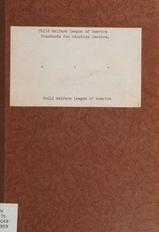 Cover of: Child Welfare League of America standards for adoption service.