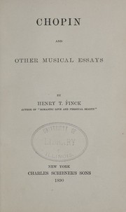 Cover of: Chopin and other musical essays.