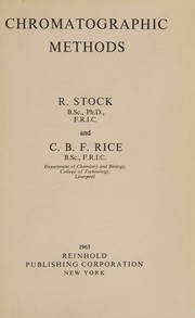 Cover of: Chromatographic methods