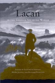 Cover of: Lacan in the German-Speaking World (Suny Series in Psychoanalysis and Culture) by Elizabeth Stewart, Maire Jaanus, Richard Feldstein