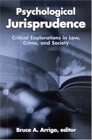 Cover of: Psychological Jurisprudence by Bruce A. Arrigo