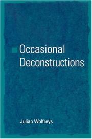 Cover of: Occasional deconstructions
