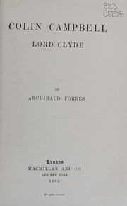 Cover of: Colin Campbell, Lord Clyde