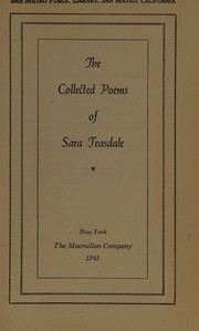 Cover of: The collected poems of Sara Teasdale