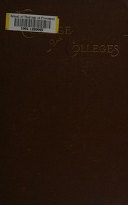 Cover of college of colleges, A by T. J. Shanks