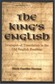 Cover of: The King's English: Strategies of Translation in the Old English Boethius