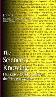 Cover of: The Science Of Knowing by Johann Gottlieb Fichte