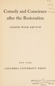 Cover of: Comedy and conscience after the Restoration.