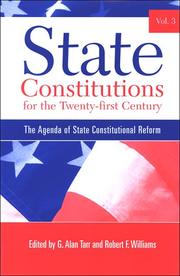 Cover of: State Constitutions for the Twenty-First Century: The Agenda of State Constitutional Reform (Suny Series in American Constitutionalism)