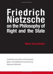 Cover of: Friedrich Nietzsche on the philosophy of right and the state