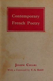 Cover of: Contemporary French Poetry