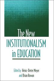 Cover of: The new institutionalism in education