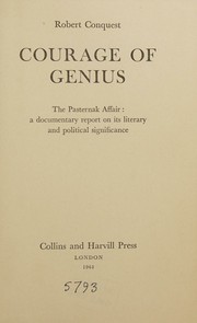 Cover of: Courage of genius;: The Pasternak affair