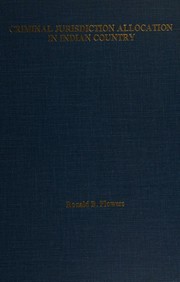 Cover of: Criminal jurisdiction allocation in Indian country